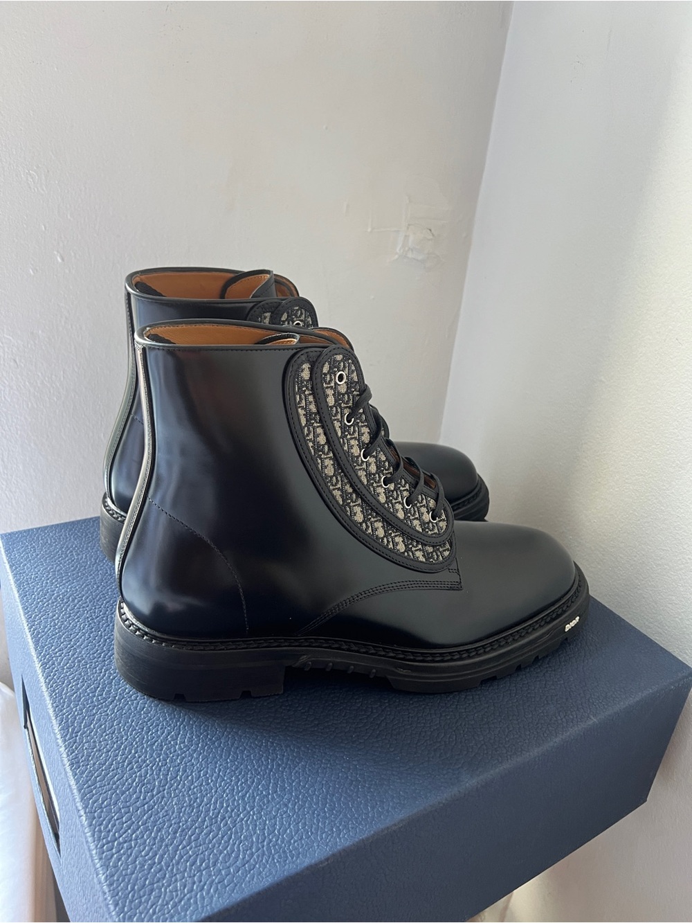 BNIB Authentic Christian Dior homme Explorer Combat Boots Leather Oblique 44 11 - Picture 4 of 14